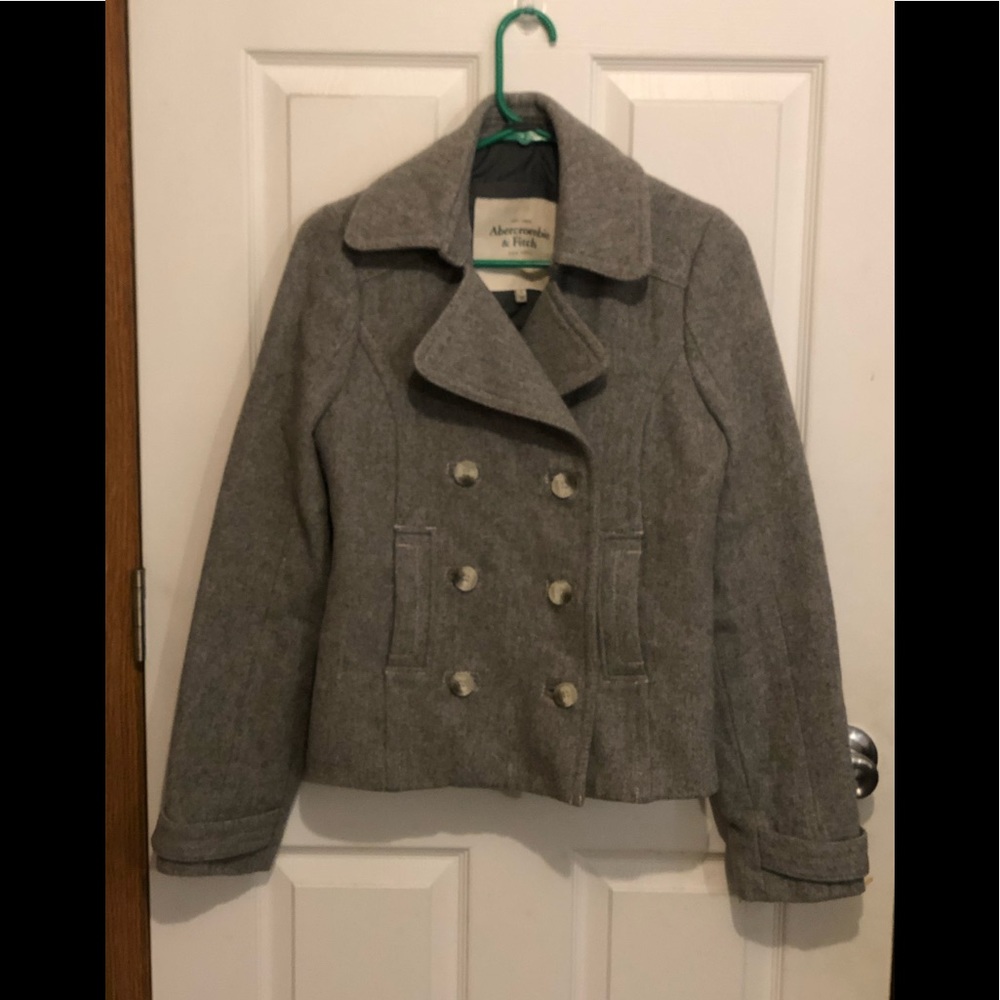 Abercrombie & Fitch New York pea coat gray womens small